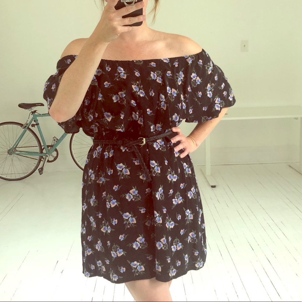 Topshop floral Bardot ruffle dress *REDUCED*